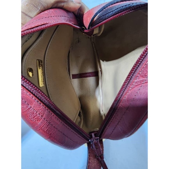 Authentic CHRISTIAN DIOR Vintage Trotter Pattern Crossbody Bag Wine - Picture 7 of 16